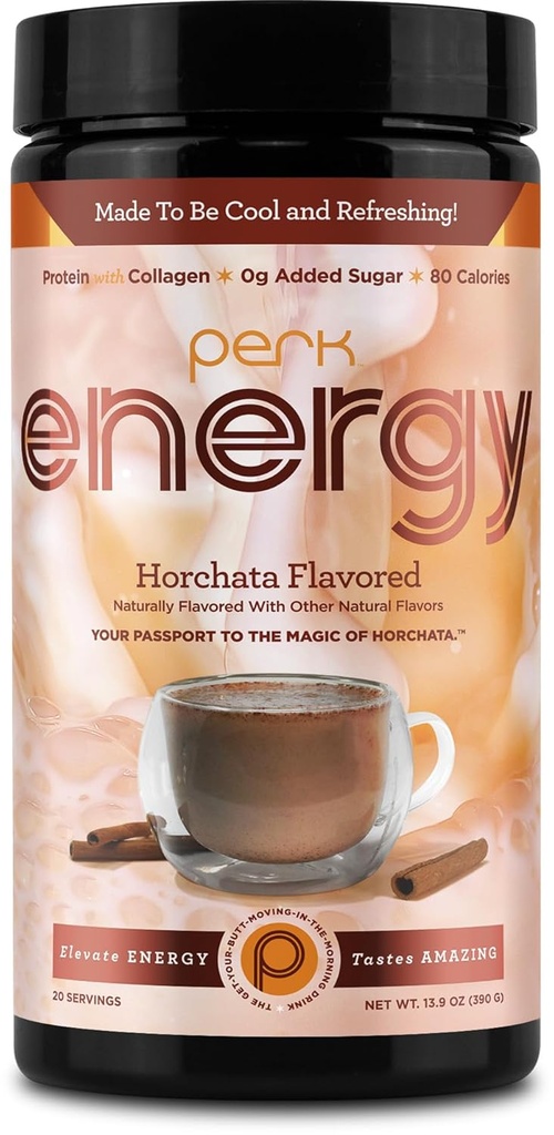 Polvere di bevanda di energia di Horchata originale di Perk Energy (20 porzioni) - senza glutine, senza arachidi