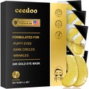 Sotto Eye Patches - 24 Coppie Maschera d'Oro sotto Occhio per Occhi Puffy, Cerchi Oscuri, Borse Occhiali, Bevande, Collage Occhi Gel con Trattamento ringiovanente, Regali per Donne