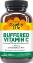 Country Life Buffered Vitamin C 1000mg con Bioflavonoidi, Calcio, Magnesio, Potassio - Supporto Immune, Capsule Vegan, Senza Glutine, Genere su Stomach - 100 compresse