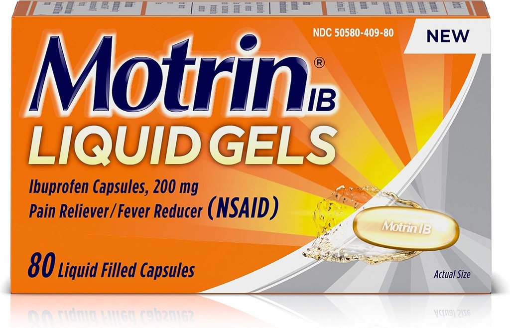 Motrin Liquid-Gels 200mg Ibuprofen, 80 Conte per bottiglia