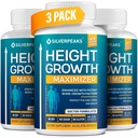 SILVERPEAKS capsule di crescita per crescere più alto - Massimizzatore di crescita dell'altezza con il calcio per la forza di ossa - Made in USA - Natural Get Taller Supplement - Gratuito di ormone della crescita - Confezione di 3