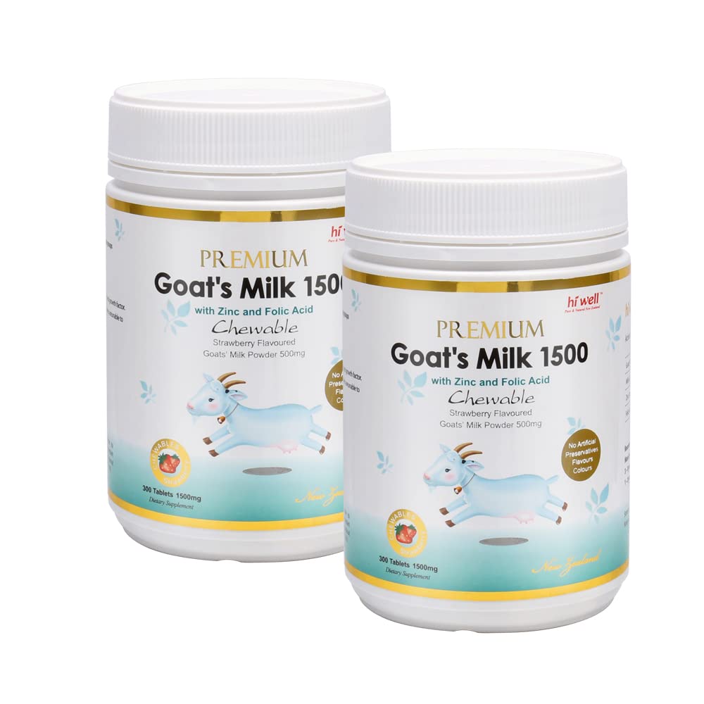 (Pack of 2) Hi Well Premium Goat's Milk 1500 300Tablets Fragola