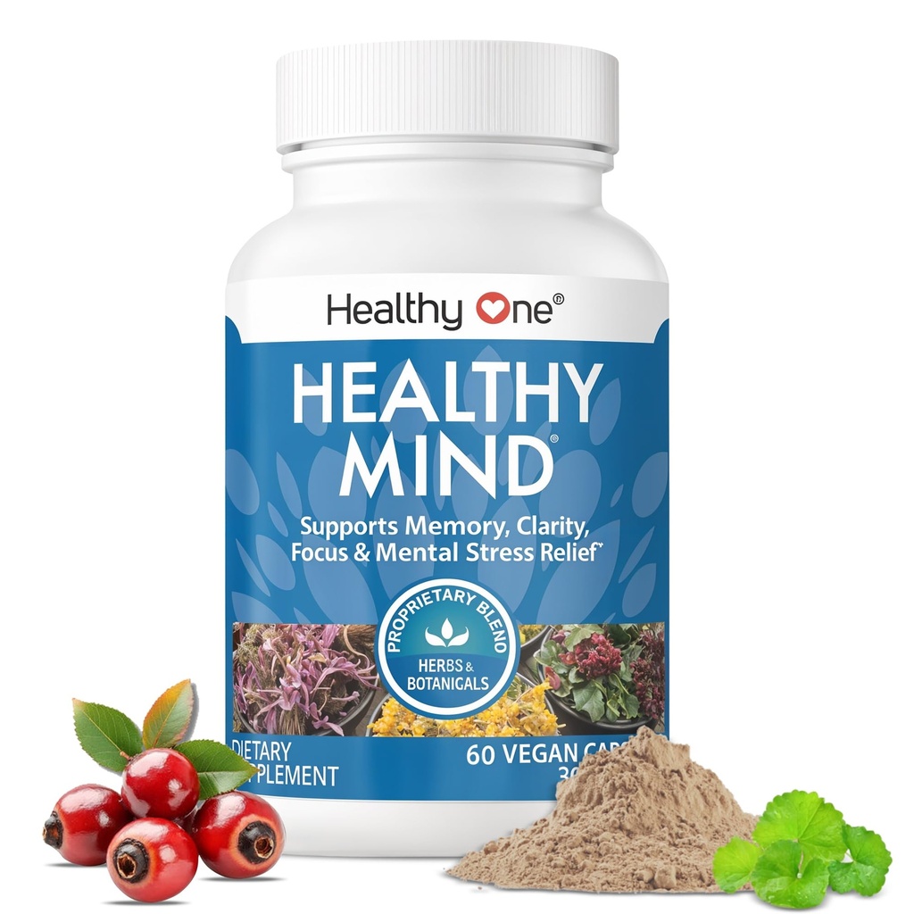 Mente sana - Sicuro per gli adolescenti - Cervello - Funzione cognitiva - Concentrazione - Focus - Ottimizzazione neurale - Mood - Ginkgo Biloba - Ginseng - Rhodiola - Bacopa - Gotu Kola - Tè verde - 60 Conte