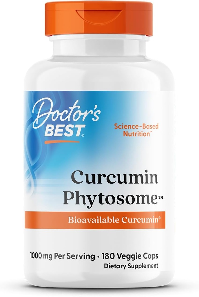 Medici Miglior Curcumina Phytosome, Biodisponibile Curcumina, Non OGM, Gluten Free, Soy Free, Vegan, 1000mg, 180 Veggie Caps