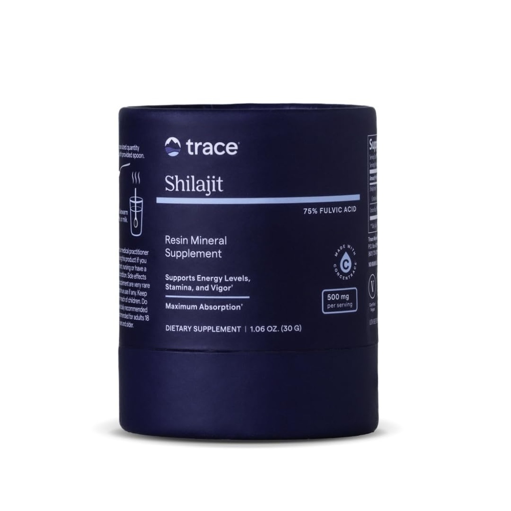 Trace Minerals Shilajit Resina 500mg - Integratore alimentare per la salute cerebrale e digestiva - Supplemento minerale per aiutare la salute immunitaria e l'energia quotidiana - Formula con acido Fulvic - 30g (su 60 Serve)