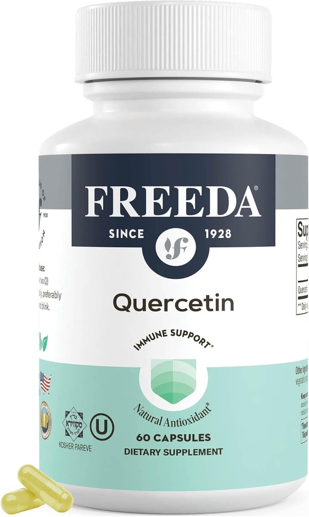 GRATIS Quercetin 500mg - Pure Quercetin Supplemento per istamina e supporto immunitario, salute del cuore e benefici antiossidanti - Gluten Free, Vegan Health Supplement for Adults Kosher Certified (60 capsule)