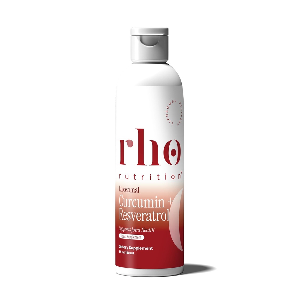 Rho Nutrition Curcumina Liposomica + Resveratrolo (1 confezione) – Integratore ad alta assorbimento della curcumina liquida – Promuove il comfort congiunto, la mobilità, la salute cellulare e il benessere generale