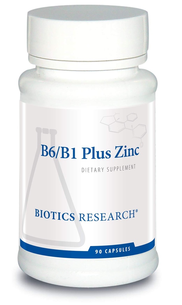 Biotics Research B6 B1 Plus Zinc Supplies Active Forms of B Vitamins, 5mg di altamente biodisponibile Forma di zinco, Aids in Attività di oltre 300 diversi enzimi di zinco Dipendenti 90 capsule
