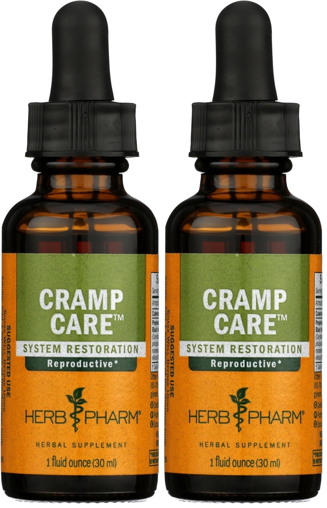 Herb Pharm Cramp cura estratto di erbe liquido per sostenere un ciclo mestruale sano - 1 oncia (pacchetto di 2)