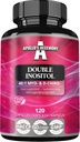 APOLLO'S HEGEMONY Double Inositol 120 Vegan Capsule - Myo-Inositol + D-Chiro-inositol in ottimale 40:1 Ratio - 615 mg per capsula - 4 mesi di alimentazione - Vitamina B8 Supplemento