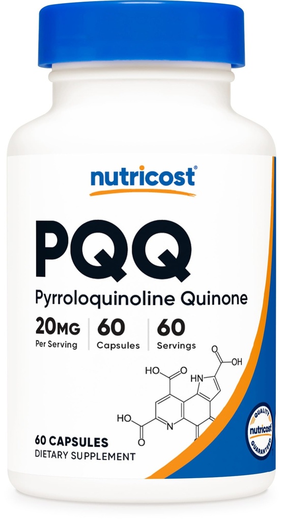 Nutricost PQQ (Pyrroloquinoline Quinone) 20mg, 60 Capsule - Capsule Vegetariani, Non OGM, Gluten Free