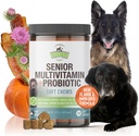 Strawfield Animali Senior Multivitamin + Probiotici per cani con latte Thistle Joint Support Supplemento per cani Bacon Flavor 120 Soft Chews