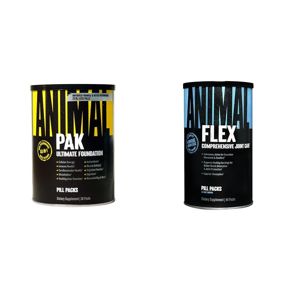 Animal Pak - Conveniente All-in-One Vitamin & Supplement Pack & Flex –Completo Joint Support Supplement – Contiene curcumina della radice curcumina – Aiuta a riparare & ripristinare i giunti – 44 pacchetti