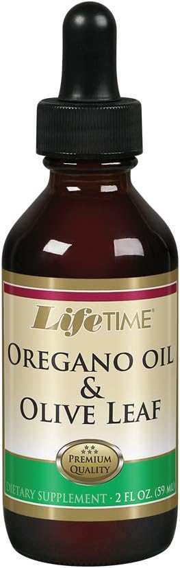 LIFETIME Organic Oregano olio e foglie di oliva gocce | Supporto sano del sistema immunitario | Made in the USA | 2 FL oz | 59 Serve
