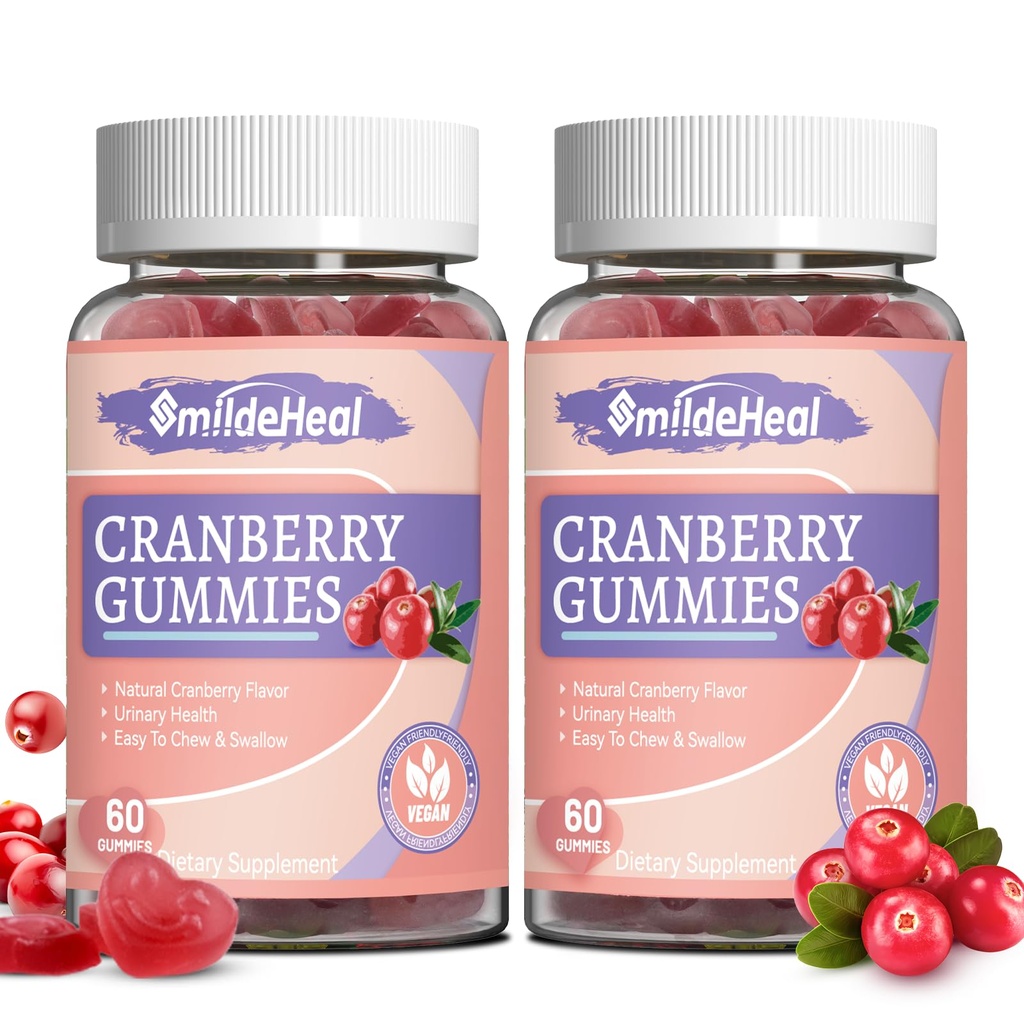Gummie di mirtillo 1000mg, integratori di mirtillo per le donne, con D-Mannose 250mg, Gummie Probiotiche Femminili, Salute del tratto urinario, Aroma di mirtillo, NO OGM, 60 Conte (Pack of 2)