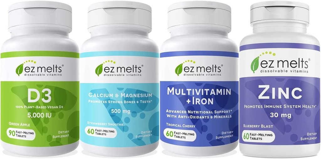 EZ Melts Essential Men's Health Bundle, senza zucchero, 1-3-mese di alimentazione