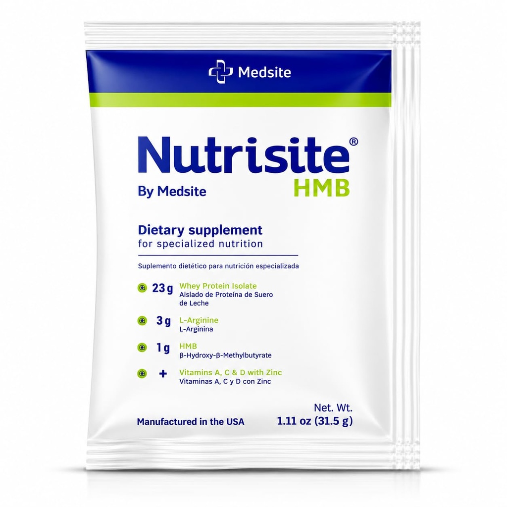 HMB Nutrito – Cibo a scopo medico speciale, Single Pack – Formula modulare in polvere basata sull'isolato di proteine del siero, L-Arginina, HMB, Vitamine A, C, D e Zinco – Mescolare con succo d'arancia (1,11 Oz)