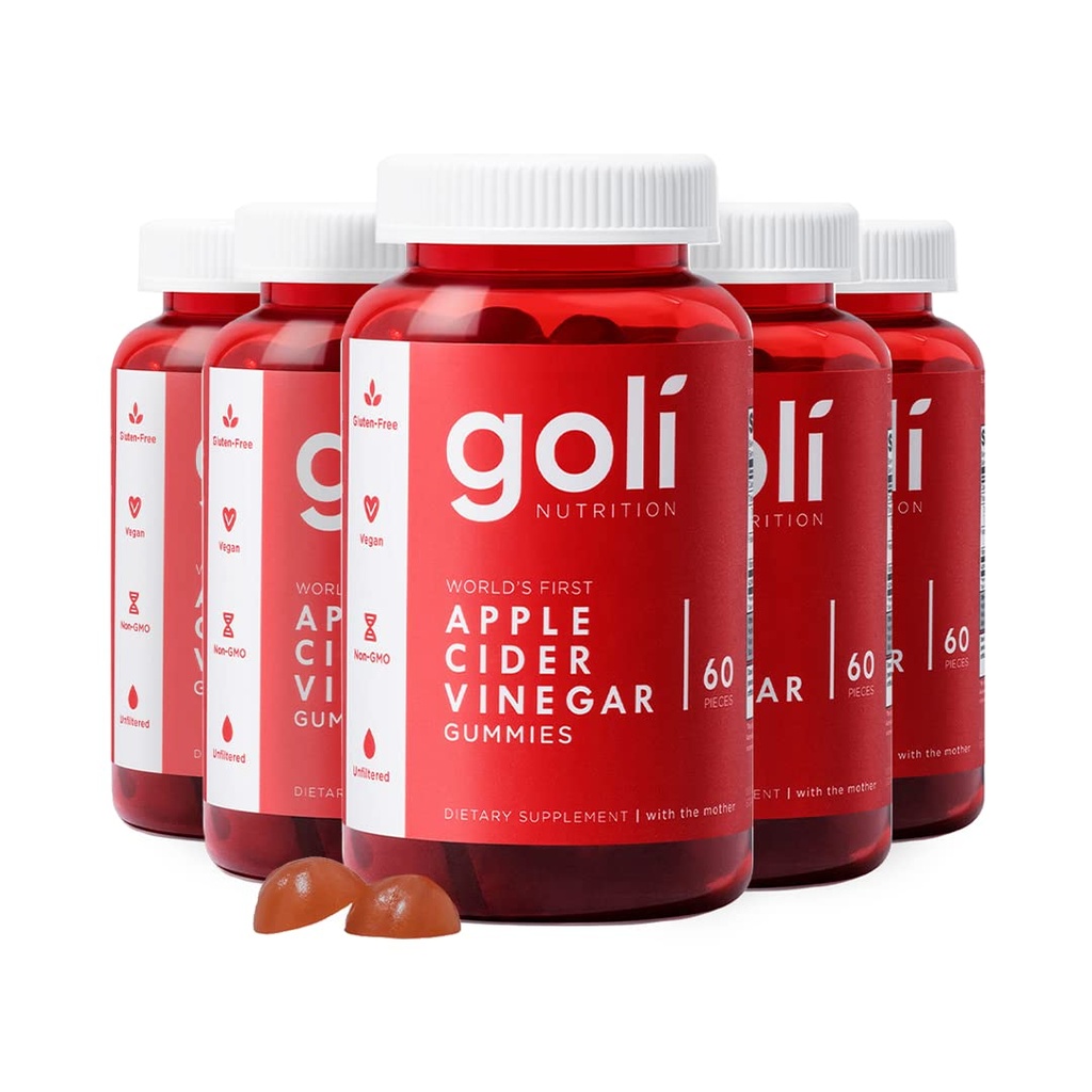 Goli Aceto di Sidro di Mele Vitamine - 300 Conte - Vitamina B12, Gelatin-Free, Senza Glutine, Vegan & Non OGM
