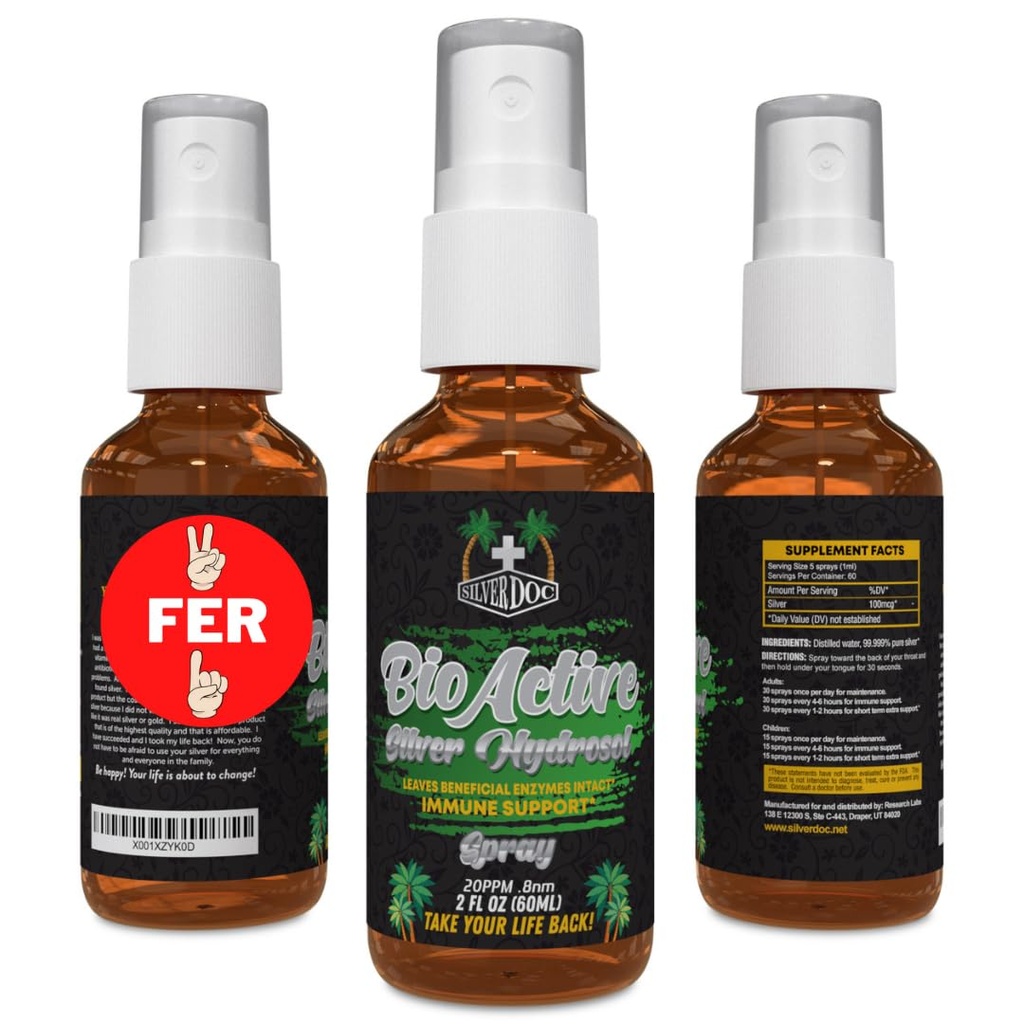2 per 1 vendita Silver Doc Silver Hydrosol Spray (2-2oz Bottiglie), Natural Alternative & Supporto Immune, Meglio di qualsiasi Colloidale, SilverDoc è Più Efficace