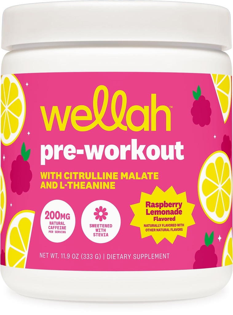 Wellah Get-Going Pre-Workout Drink Mix (Raspberry Lemonade Aromaed, 30 Serve)