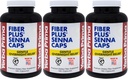 Yerba Prima Fiber Plus Senna Capsules, 180 Count (Pack of 3) - 118 Serve di Gentle Overnight Relief, USA Made, Non-OGM, per uso a breve termine per ripristinare la regolarità