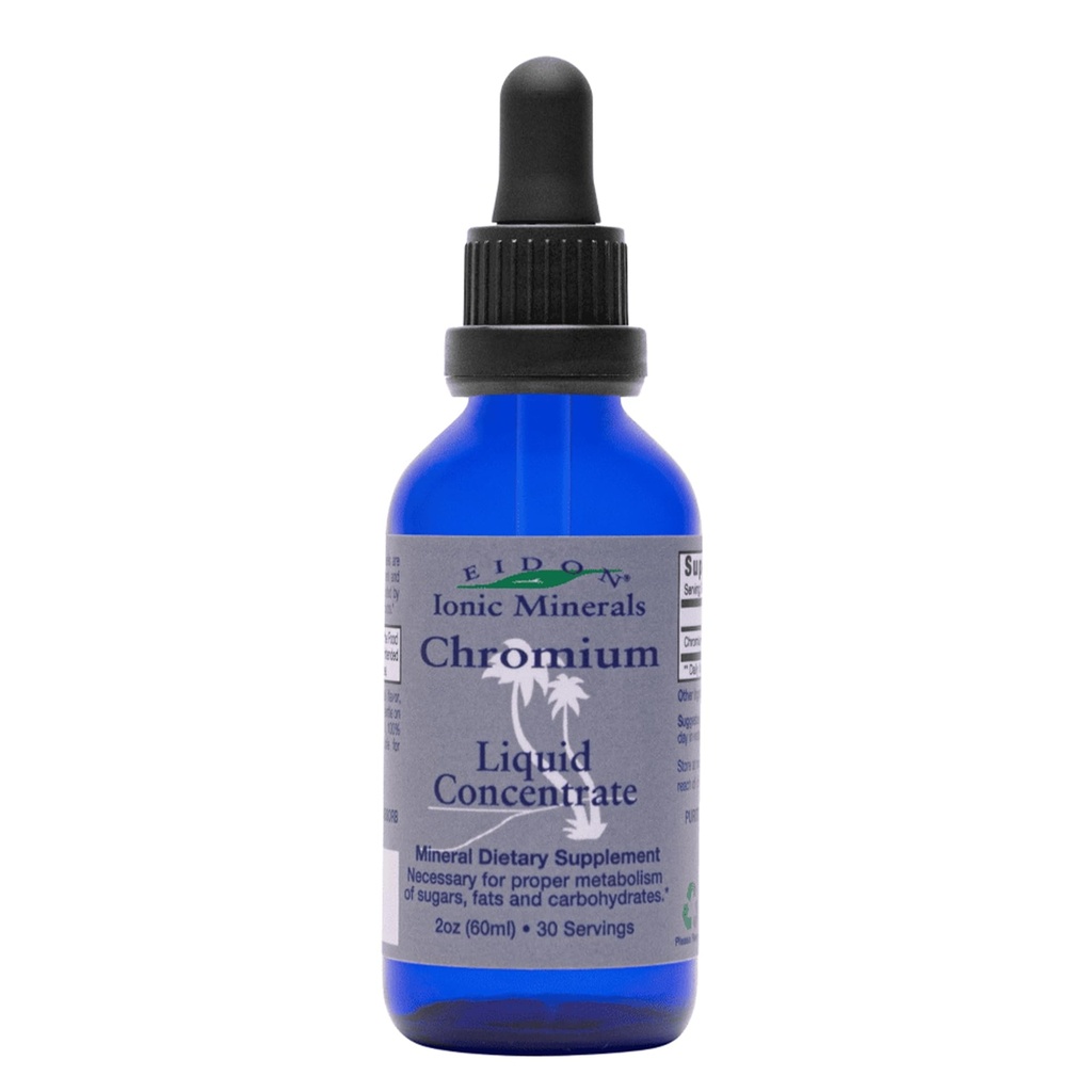 Eidon Ionic Minerals Liquid Chromium Concentrate - Ionic Chromium Supplement Drops, Supporta livelli energetici stabili, All-Natural, No Sugar Aggiunto, No Preservatives or Additives - 2 oz