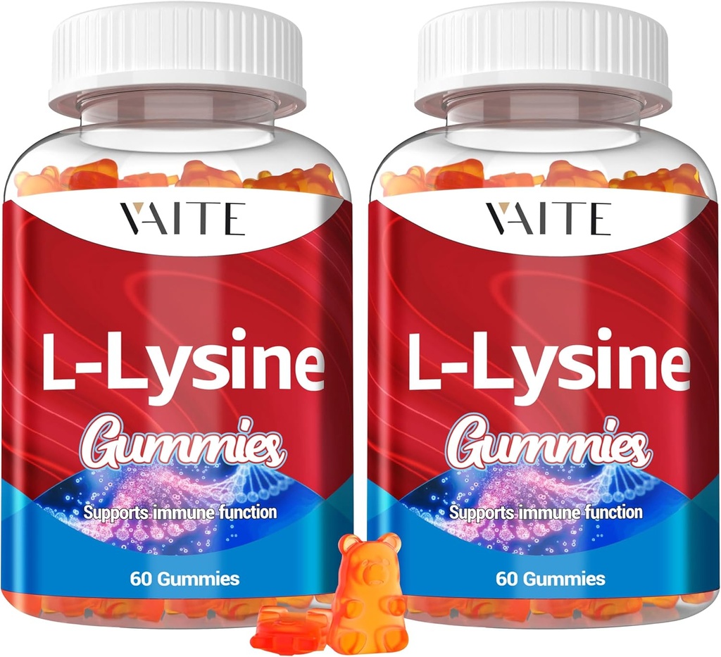 L-Lysine 1000mg Gummies - Supporta pelle, labbro, vegano, senza glutine, 60 lisina masticabile per adulti, vitamine tessuto Salute e sistema immunitario, Aminoacido vitamina Supplementi & integratori complessi (2 pacchetto)