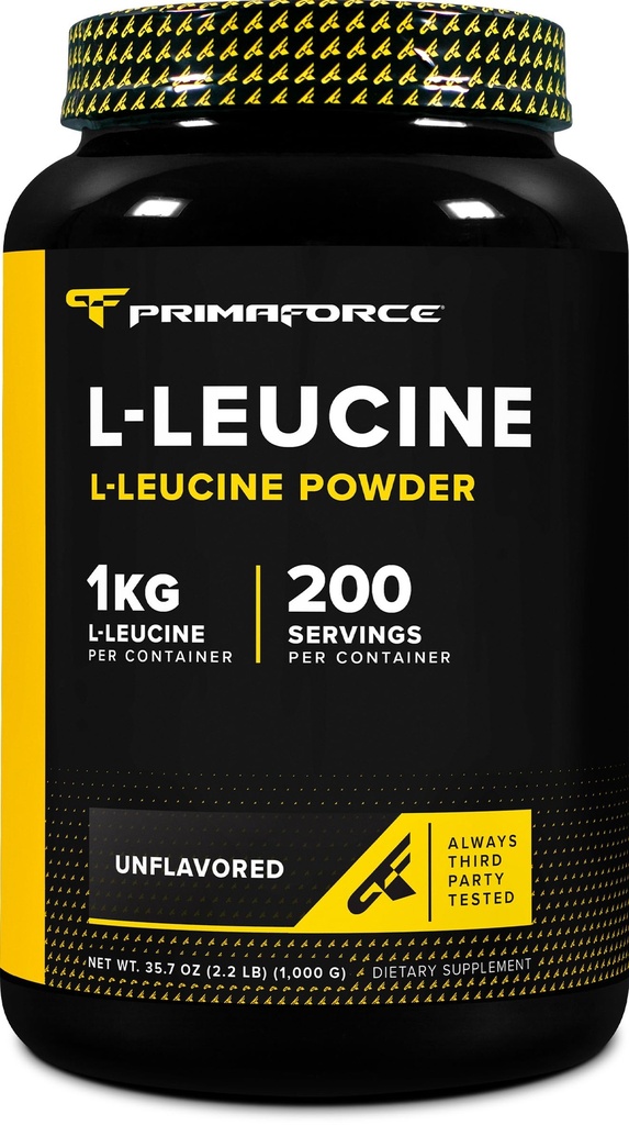 Primaforce L-Leucine Pure Powder 1 KG (2.2lbs) - Non OGM, Gluten Free, 200 Serve