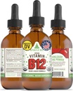 RawGuru Vitamina B12 Liquid Supplemento - Organic Vegan Liquid B12 con Trace Minerals - Nano-Processed Antiossidante & Immune Support Supplemento Tintura - 60 Serve di Gocce Vegane per 60 ml, Confezione da 1