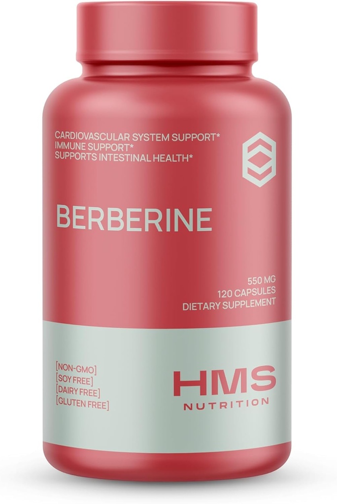 Berberina HCL 550mg, Integratore di Berberina Basato da Berberis Aristata Root, Vegan & Gluten Free, 120 Capsule
