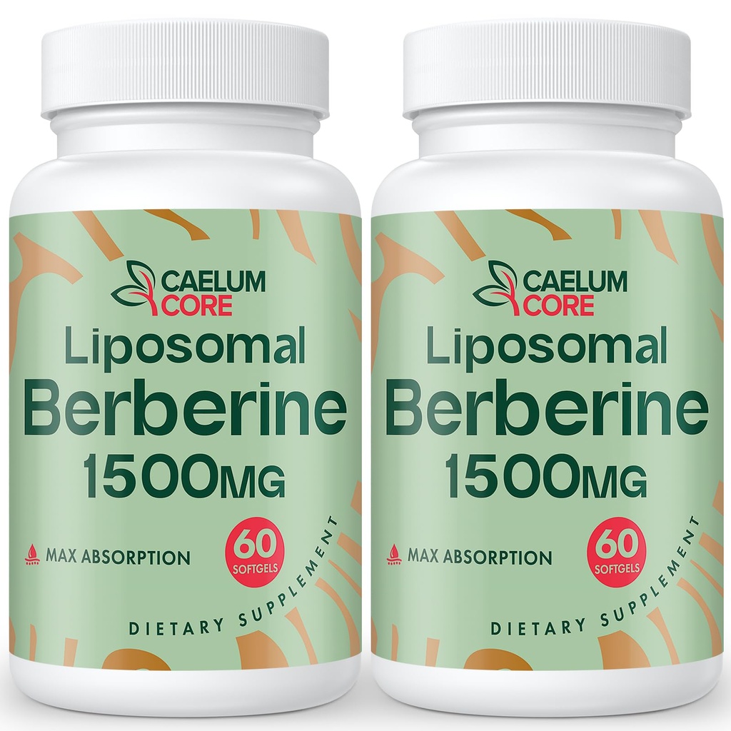 Liposomal Berberine HCL - Berberina 1500mg Alta biodisponibilità, Berberine Supplemento per donne e uomini (2 Confezione)