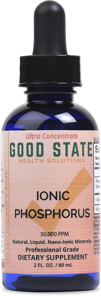 Good State | Phosphorus Ultra Concentrate | Liquid Ionic Trace Minerals | Soluzioni omeopatiche per la digestione | Migliora l'assorbimento Nutriente | 100 Servings | 50 mL