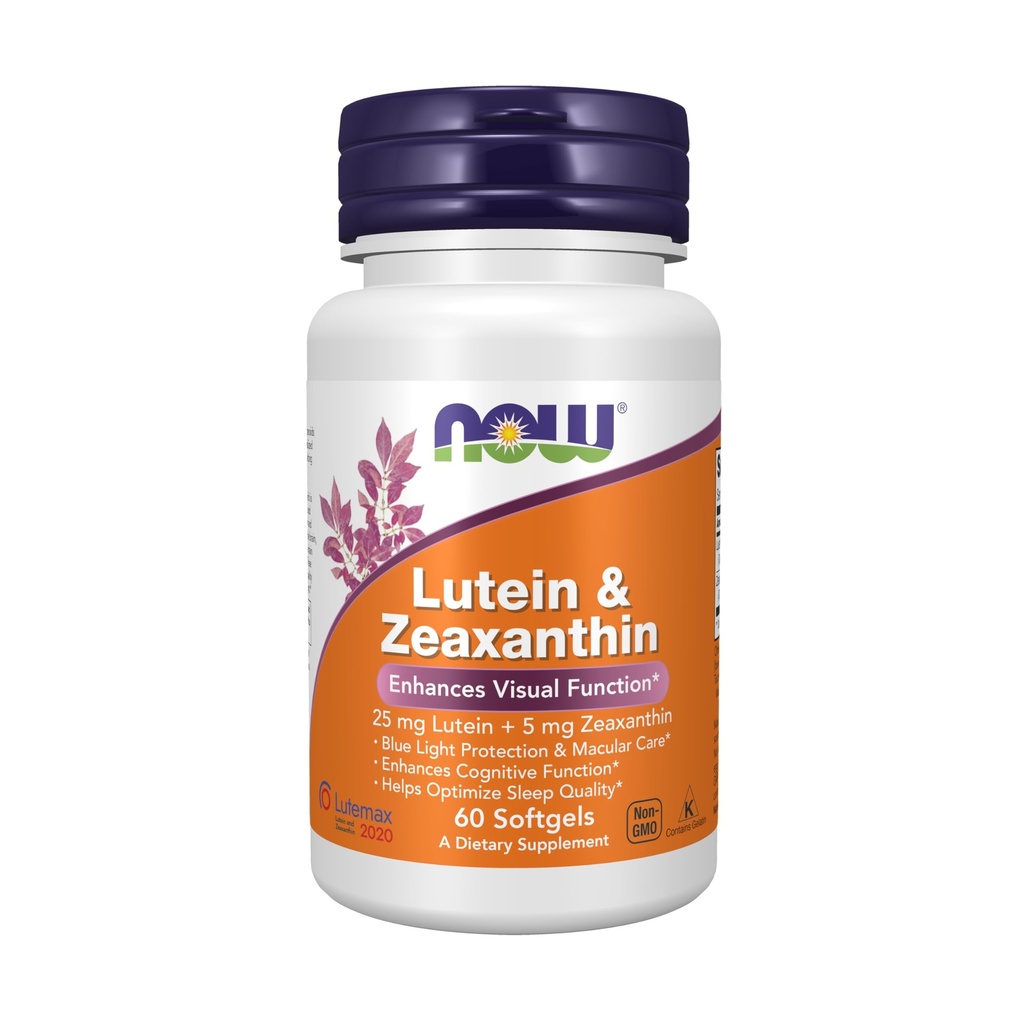 NOW Integratori alimentari, Lutein & Zeaxanthin con 25 mg di Lutein e 5 mg Zeaxanthin, 60 Softgels