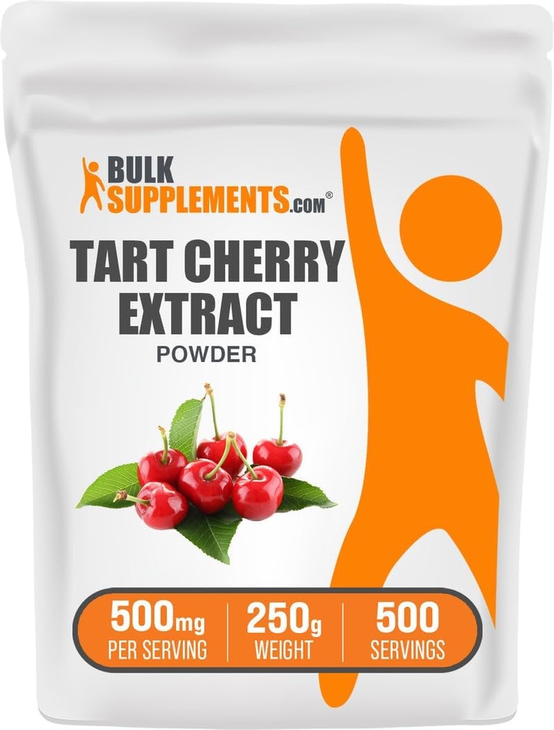 BulkSupplements.com Polvere di Estratto di Ciliegio di Tart - Supplemento di Ciliegia di Tart, Supplemento di erbe - Sorgente di Antiossidante, Senza Glutine, 500mg per Serving, 250g (8.8 oz) (Pacchetto di 1)