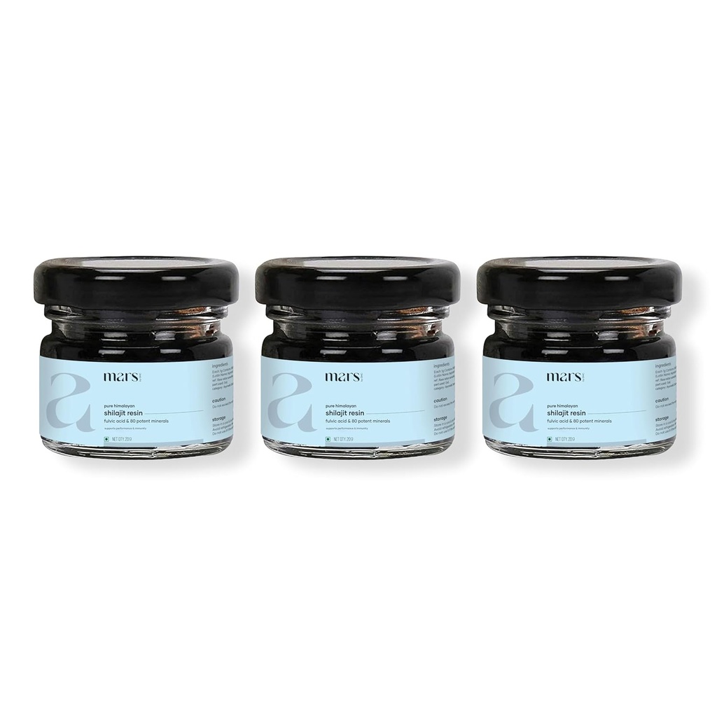 Mars Himalayan Organic Shilajit Resina | Resina Naturale Sorgente dall'Himalaya | Supporta Vitalità, Energia &amp; Benessere complessivo | 45g | Confezione da 3