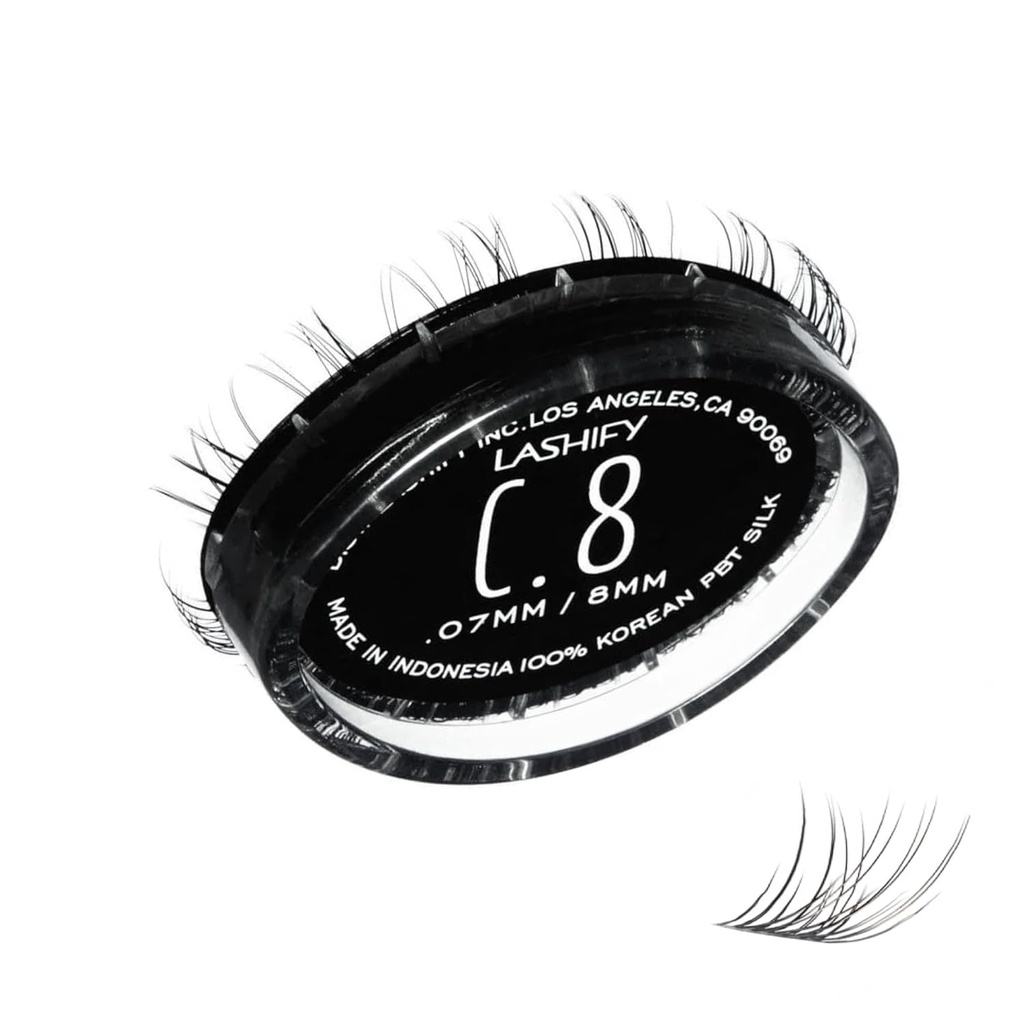 Lashify Curl 8mm Gossamer Eyelash Extensions Refill, Nero, DIY False Lashes per un look naturale