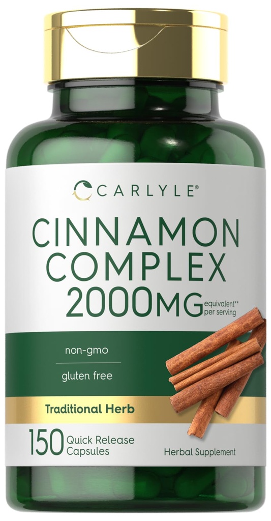 Carlyle Ceylon Cinnamon Complex con Gymnema e Mulberry | 150 capsule | Non OGM, Gluten Free Supplement