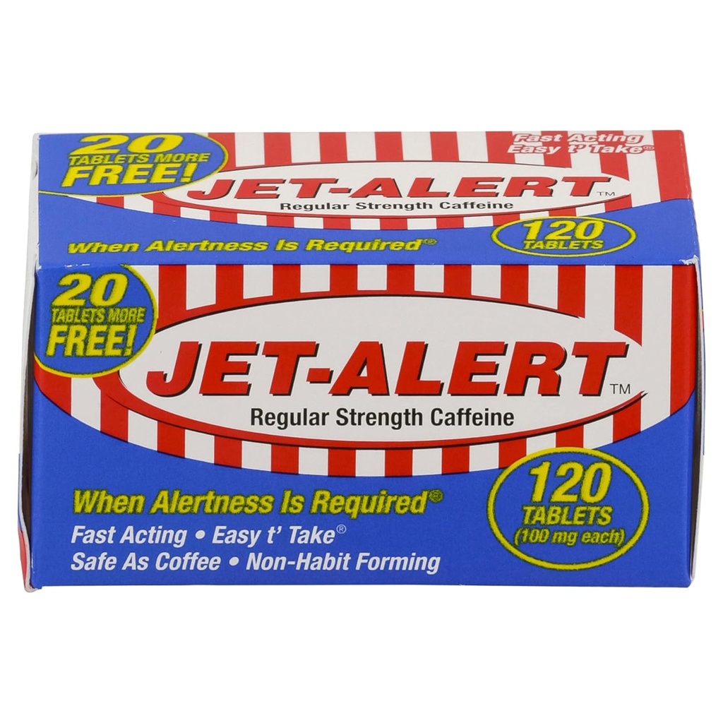 Jet-Alert Regolare resistenza Caffeina 100 mg compresse, dimensione del valore, 120 conteggio (pacchetto di 3)