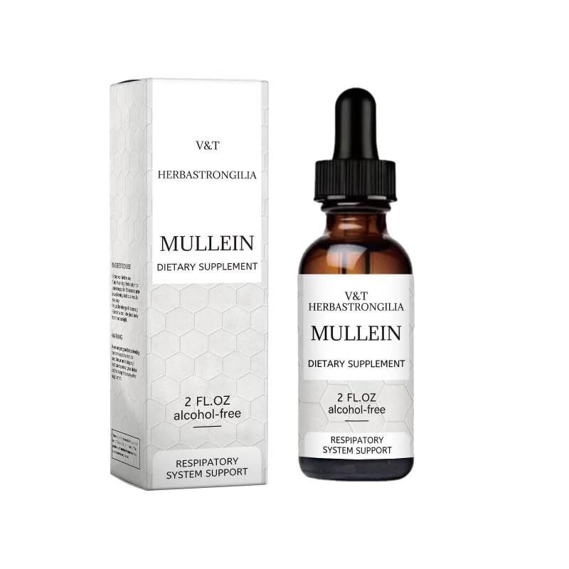 Foglia di Mullein generico. Gocce di tintura. 2fl oz. Estratto di liquido. Vegan. Non - OGM & OGM Free. Integratore di erbe. Organico. Pulire i polmoni. Immune, supporto respiratorio. Detox