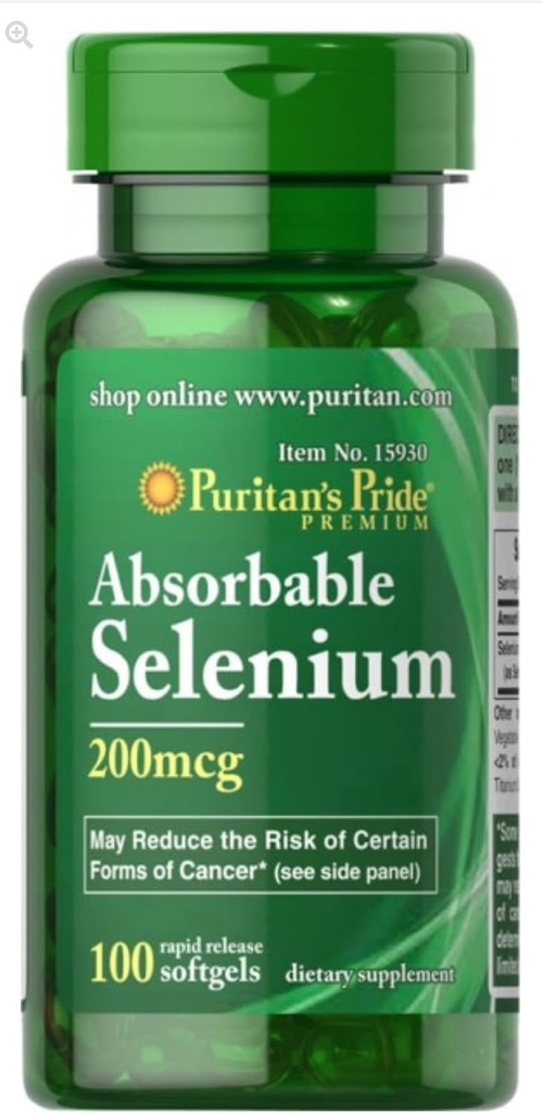 Puritans Pride Selenium 200 mcg compresse, 100 Conte