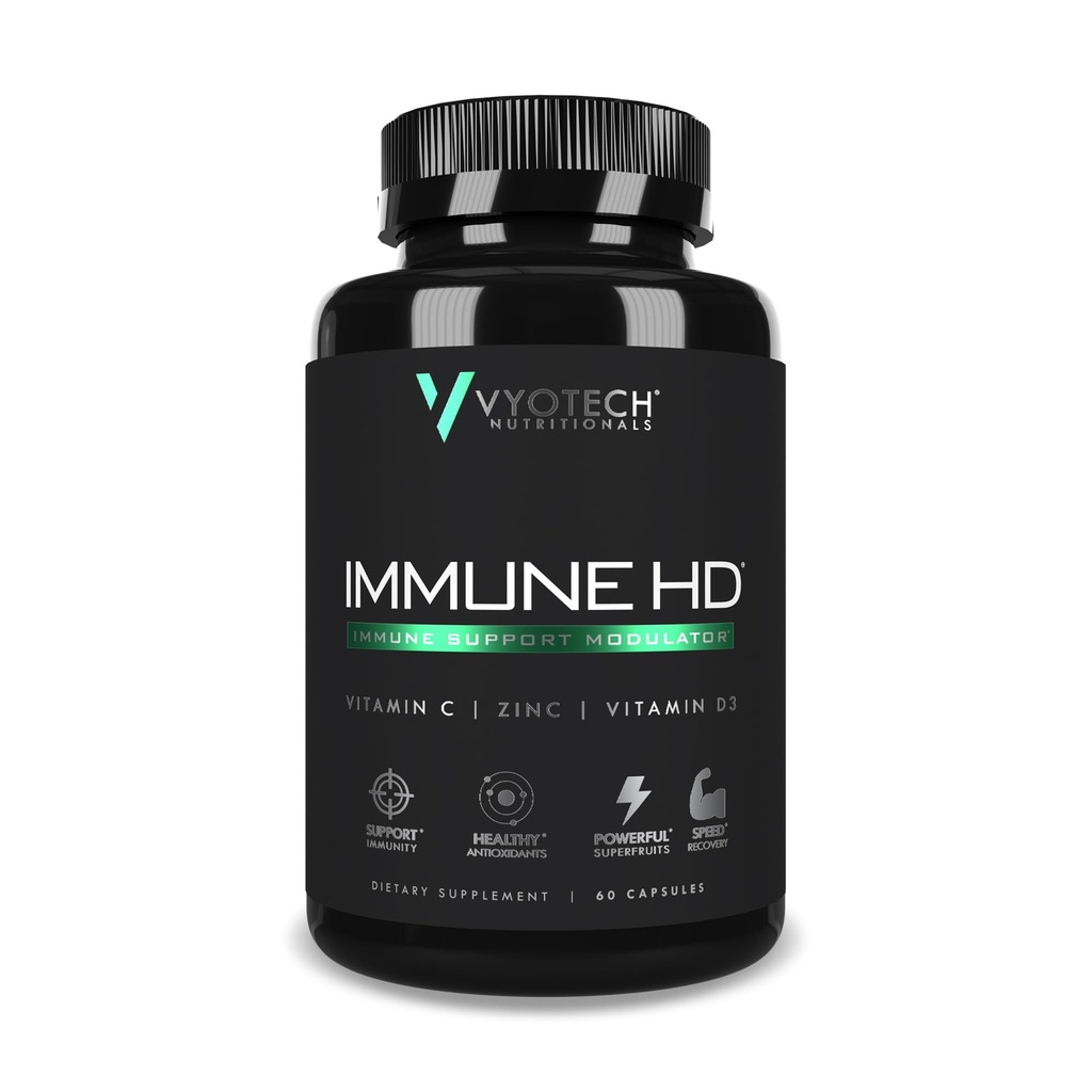 Vyotech Nutritionals Immune HD Support Supplemento | Elderberry, Echinacea, Vitamina C, D3, Zinc, Turmeric & Superfruit Antioxidants | Immune Health & Wellness Formula | 60 capsule