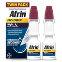 AFRIN No Drip Night Nasal Mist Twin Pack, Non-Drowsy, Fast-Acting Decongestant per il sonno riposante con il profumo di camomilla, adulti e bambini 6 e più vecchi, .5 fl oz (Pack of 2)