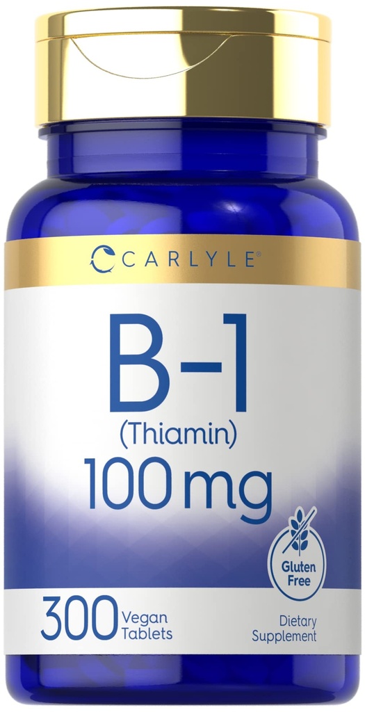 Carlyle B1 Vitamin 100mg | 300 compresse | Supplemento per le donne e gli uomini | come Thiamin HCl | Vegan, Non OGM & Gluten Free