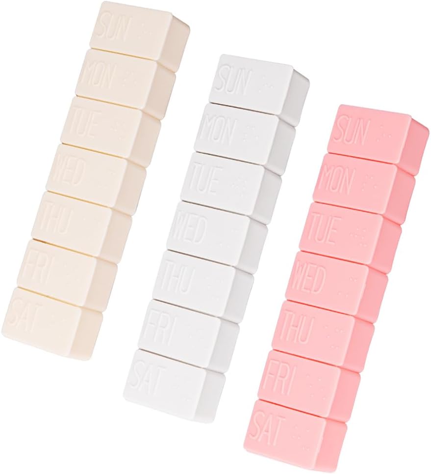 Organizzatore di pillole settimanali 3Pack,Extra Large 7 giorni Pill Cases Travel scatola di pillole giornaliera per olio di pesce, compresse di calcio Supplementi e altre pillole di vitamina