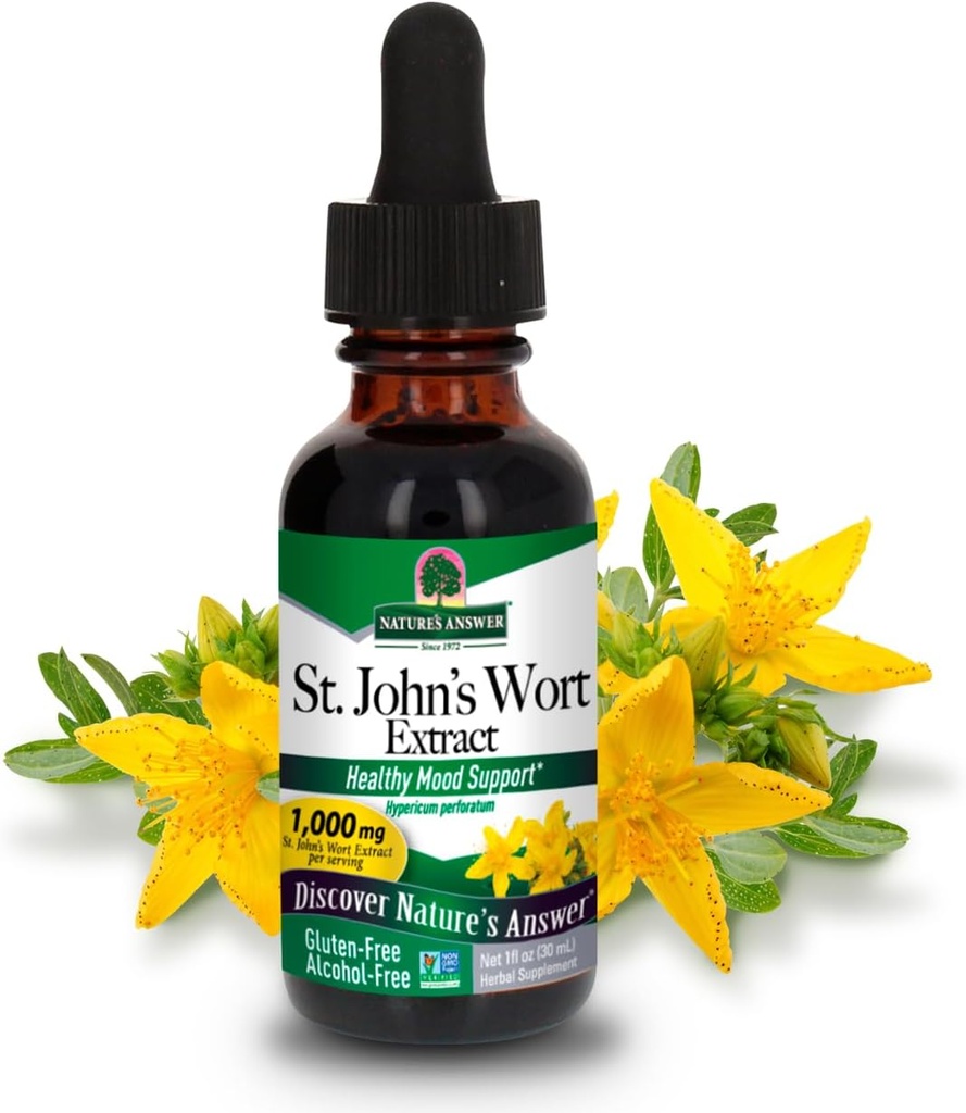 Risponde alla natura St. John's Wort Alcohol-Free Liquid Extract (Hypericum Perforatum) | Healthy Mood Support | Non-GMO, Kosher & Gluten-Free 1oz