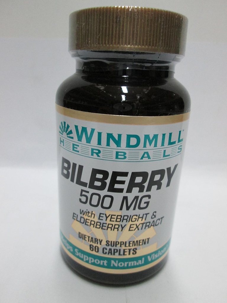 Mulino a vento Bilberry 500 Mg Capsule Supporti Normal Vision - 60 Ea