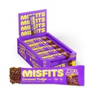 Misfits Vegan Protein Bars, Caramel Fudge - Ricetta aggiornata | Plant Based, Low Sugar & Carb, Spuntini ad alta fibra | Confezione di 15