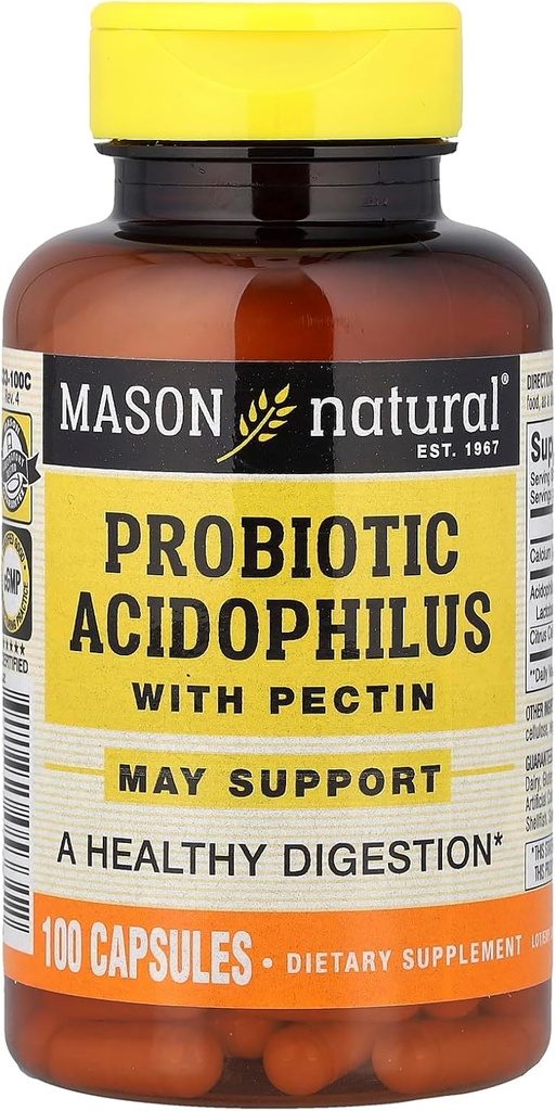 Acidofilo probiotico naturale MASON con pectina, 100 capsule