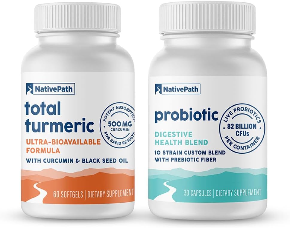 NativePath Prendere insieme Bundle, Probiotico e Turmerico 30 Serve