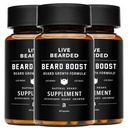 Cuscinetto vivo Boost - Vitamine di crescita del cuscinetto per gli uomini con biotina, collagene, silice, radice di Fo-Ti - Crescita dei capelli facciali per gli uomini, Made in the USA | 90-Day Supply